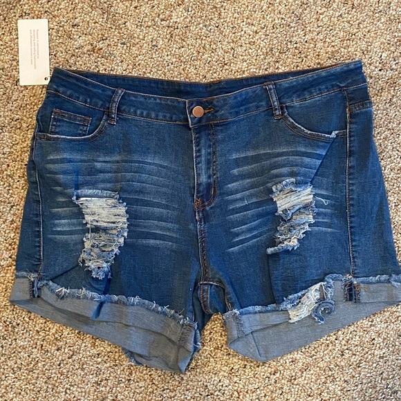 Pants - Distressed Jean Shorts Size 2XL